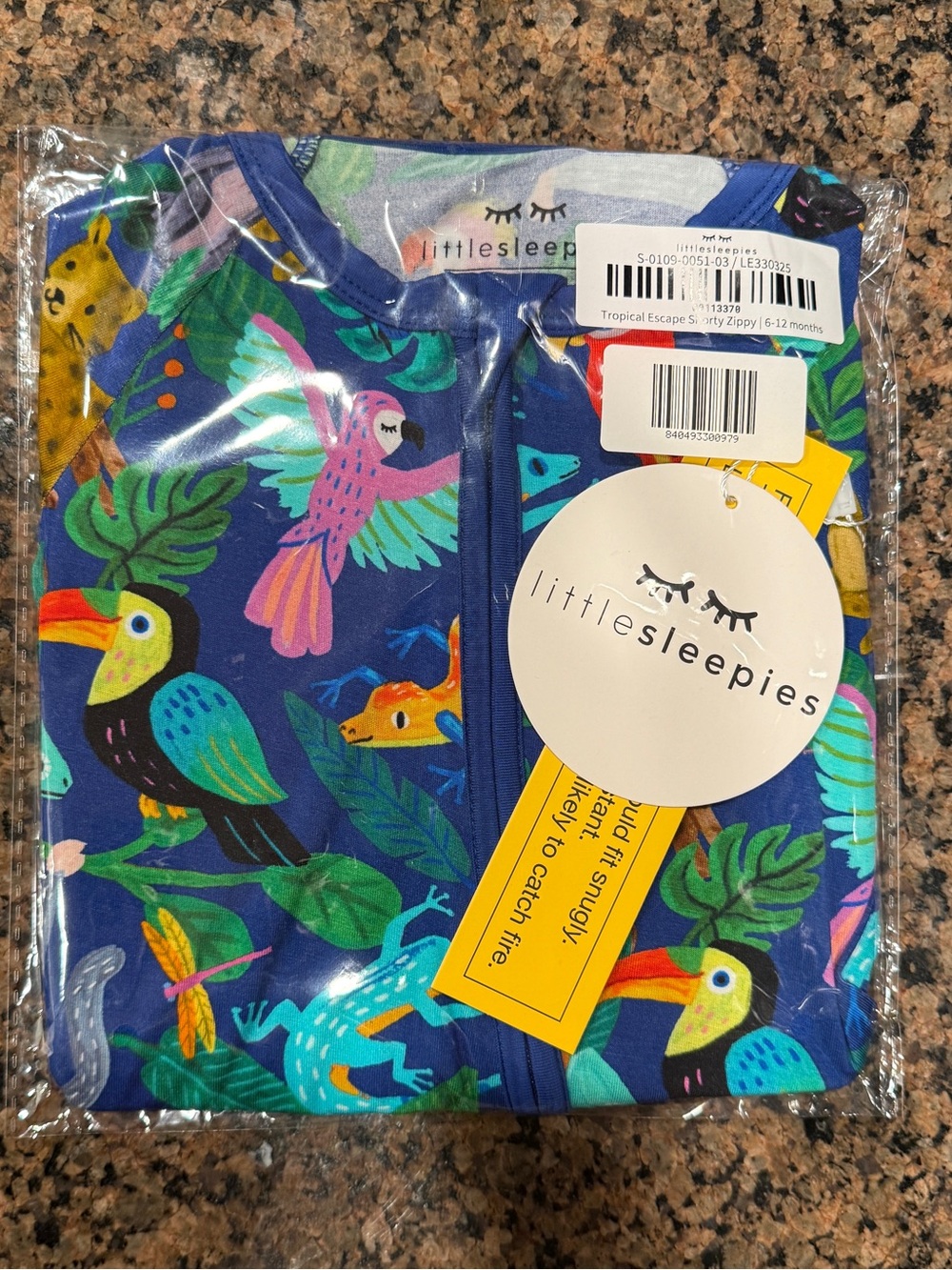 Little Sleepies Tropical Escape Zippy Romper - Colorful, 6-12 months
